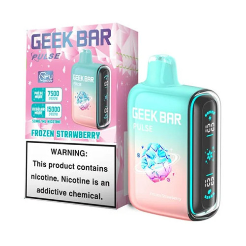 GEEK BAR PULSE 5% NIC 15000 PUFFS VAPE - FROZEN STRAWBERRY - FROZEN EDITION