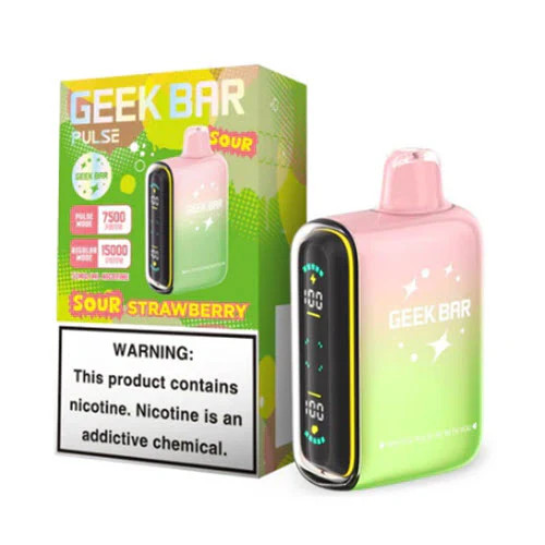 GEEK BAR PULSE 5% NIC 15000 PUFFS VAPE - SOUR STRAWBERRY (SOUR EDITION)