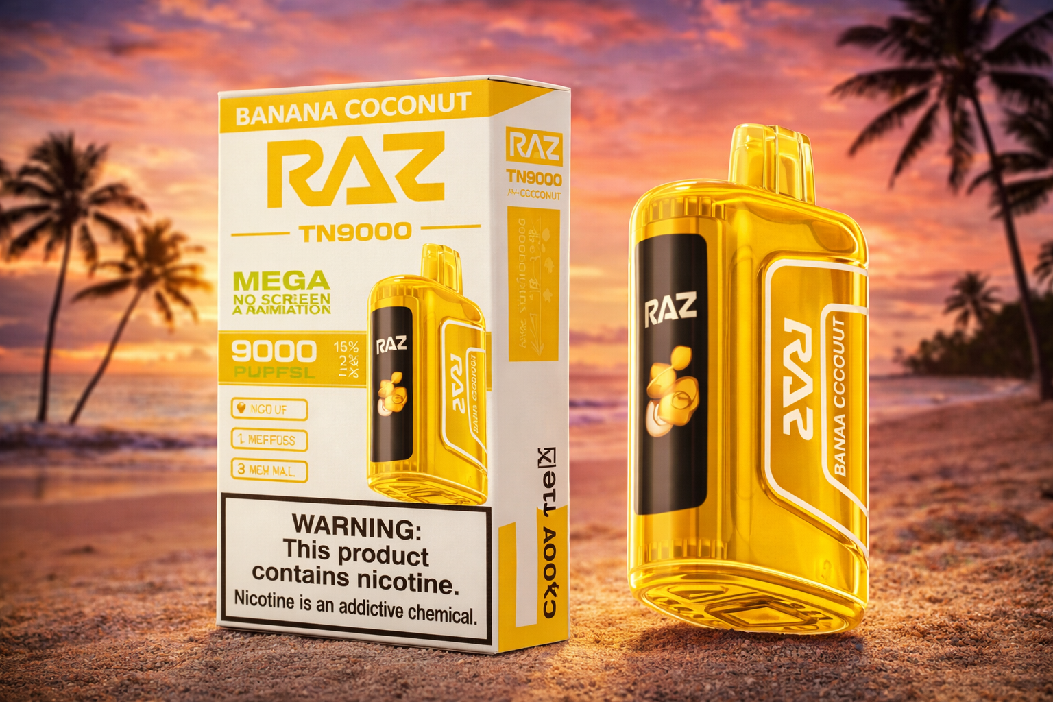 RAZ TN9000 Banana Coconut Review – 9000 Puff Disposable Vape Tropical ...