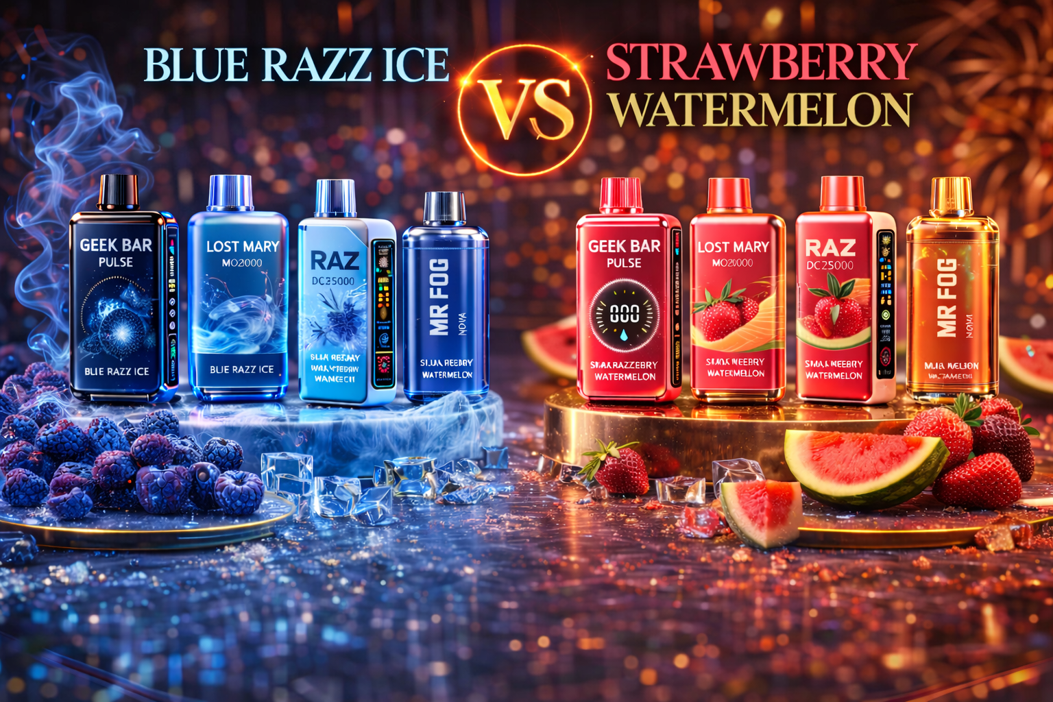 Blue Razz Ice vs Strawberry Watermelon Disposable Vape Flavor – Which ...