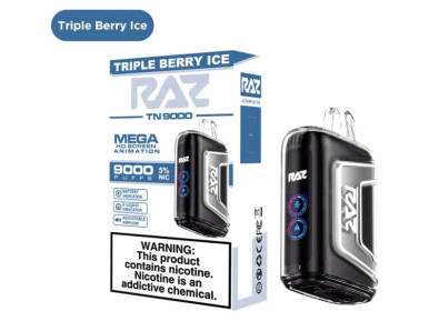Triple Berry Gush Raz Flavor RAZ RECHARGE DISPOSABLE TN9000PF TRIPLE BERRY  ICE -BOX OF 5  Empire Australia Raz Vape Triple Berry Punch