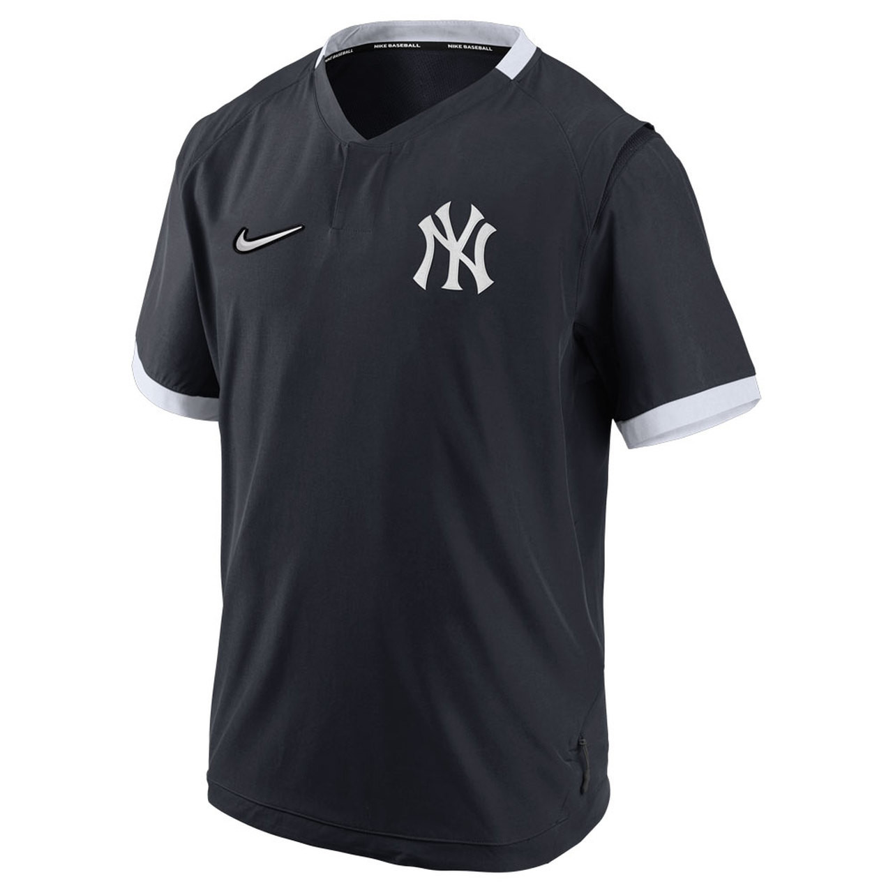 New York Yankees Nike Authentic Collection Pregame Performance Raglan Pullover  Sweatshirt - Black/Gray