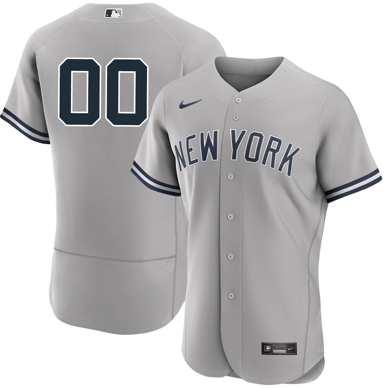 Custom Youth New York Mets Road Jersey - Gray Replica