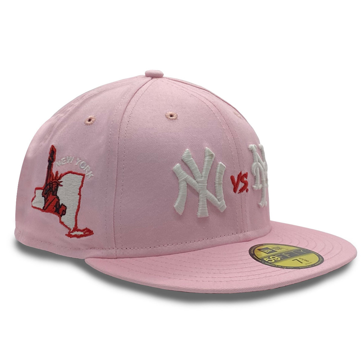 Men's New Era White/Pink York Yankees Chrome Rogue 59FIFTY Fitted Hat