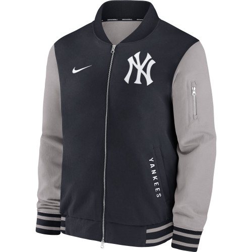 Men's New York Yankees Nike 2025 On-Field Road Dugout Bomber Jacket Men's New York Yankees Nike 2025 On-Field Road Dugout Bomber Jacket