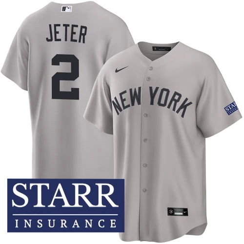 Men's New York Yankees NIKE® Derek Jeter Road Starr Patch Jersey