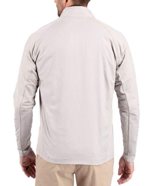 Men's New York Yankees Cutter & Buck Polished Adapt Soft Knit Stretch Hybrid Full Zip Jacket