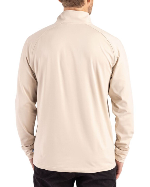 Men's New York Yankees Cutter & Buck Wheat Adapt Soft Knit Stretch Quarter Zip Pullover