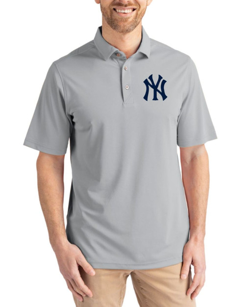 Men's New York Yankees Cutter & Buck Polished Virtue Featherlight Pique Polo