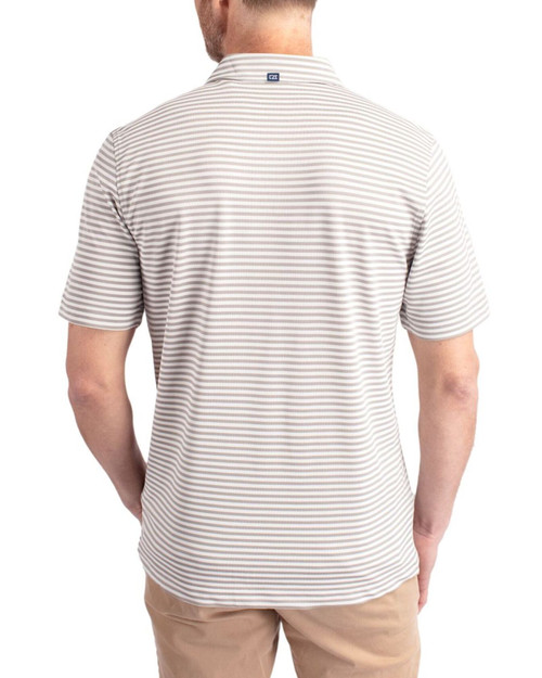 Men's New York Yankees Cutter & Buck Polished Virtue Stripe Featherlight Pique Polo
