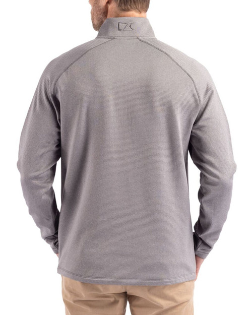 Men's New York Yankees Cutter & Buck Elemental Grey Heather Peshastin Epic Versatility Fleece Half Zip