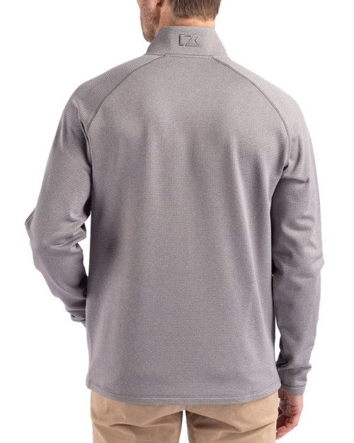 Men's New York Yankees Cutter & Buck Elemental Grey Heather Peshastin Epic Versatility Fleece Full Zip Jacket