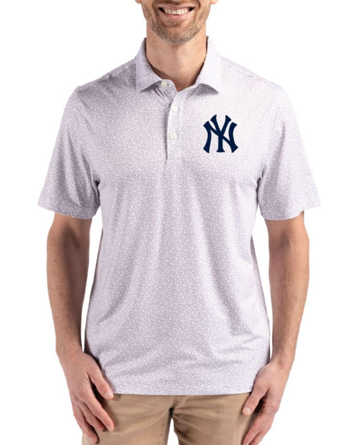 Men's New York Yankees Cutter & Buck Polished Pike Flora Print Polo