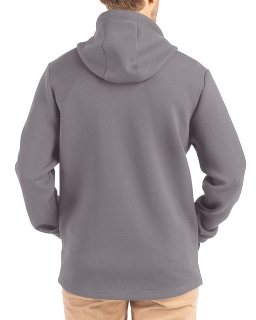 Men's New York Yankees Cutter & Buck Elemental Grey Roam Buttery-Soft Knit Full Zip Hooded Jacket