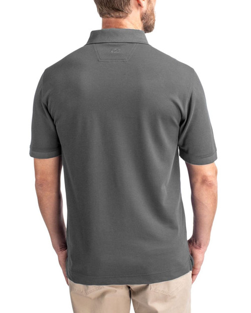 Men's New York Yankees Cutter & Buck Elemental Grey Advantage Epic Confidence Tri-Blend Pique Polo