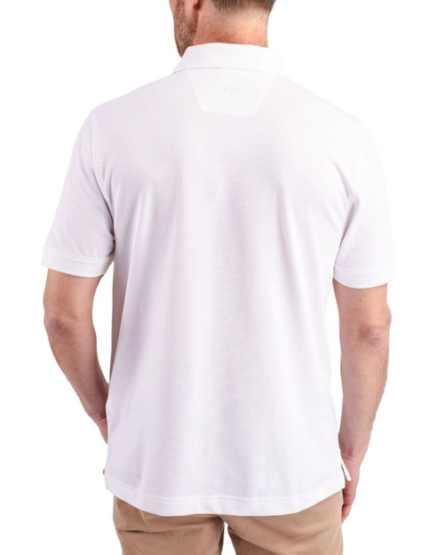 Men's New York Yankees Cutter & Buck White Advantage Epic Confidence Tri-Blend Pique Polo