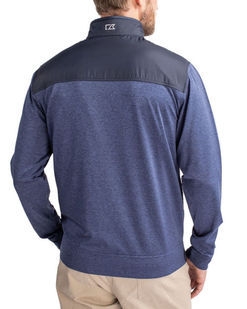 Men's New York Yankees Cutter & Buck Liberty Navy Stealth Hybrid Quilted Windbreaker Jacket