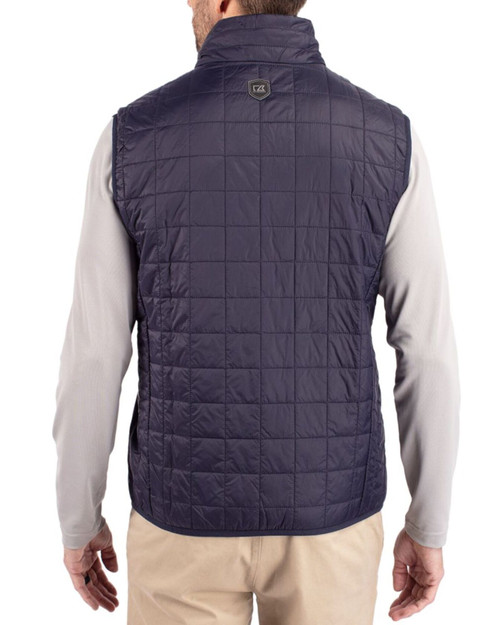 Men's New York Yankees Cutter & Buck Dark Navy Rainier Insulated Puffer Full Zip Vest