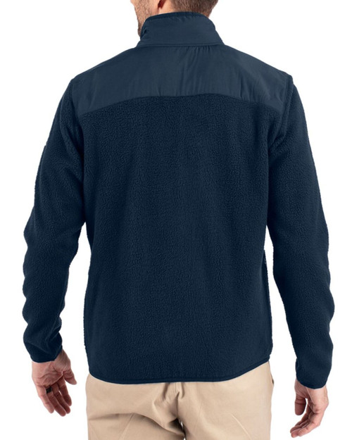 Men's New York Yankees Cutter & Buck Navy Blue Cascade Epic Comfort Sherpa Fleece Full Zip Jacket