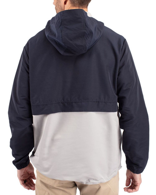 Men's New York Yankees Cutter & Buck Navy Blue/Polished Charter Epic Versatility Half Zip Anorak Jacket