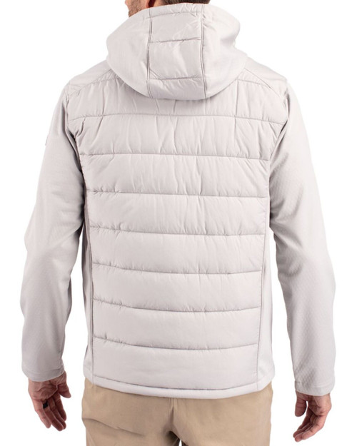 Men's New York Yankees Cutter & Buck Concrete Evoke Epic Versatility Hybrid Softshell Full Zip Hooded Jacket