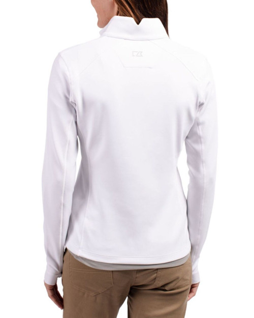 Women's New York Yankees Cutter & Buck White Traverse Stretch Quarter Zip