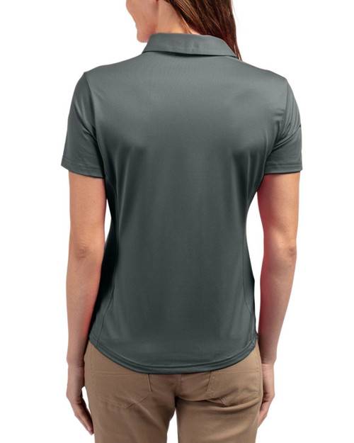 Women's New York Yankees Cutter & Buck Elemental Grey Prospect Featherlight Stretch Polo