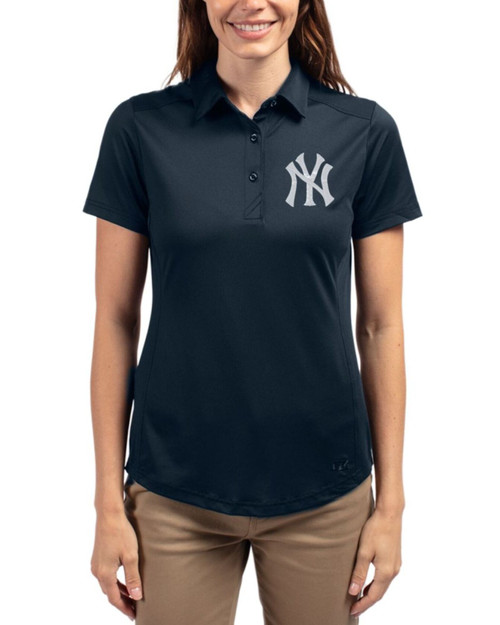 Women's New York Yankees Cutter & Buck Navy Blue Prospect Featherlight Stretch Polo