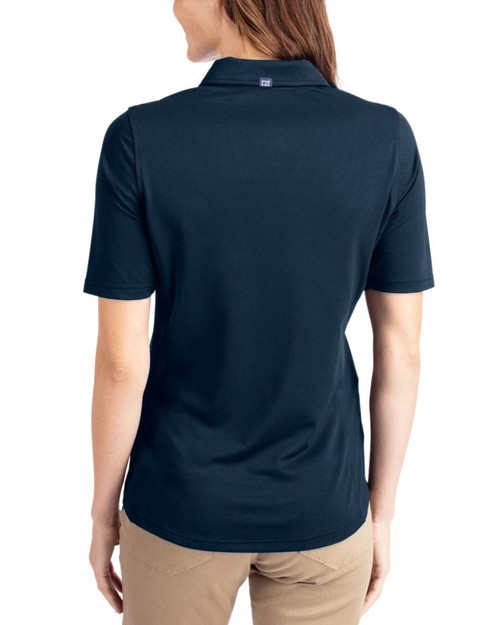 Women's New York Yankees Cutter & Buck Navy Blue Virtue Featherlight Pique Polo
