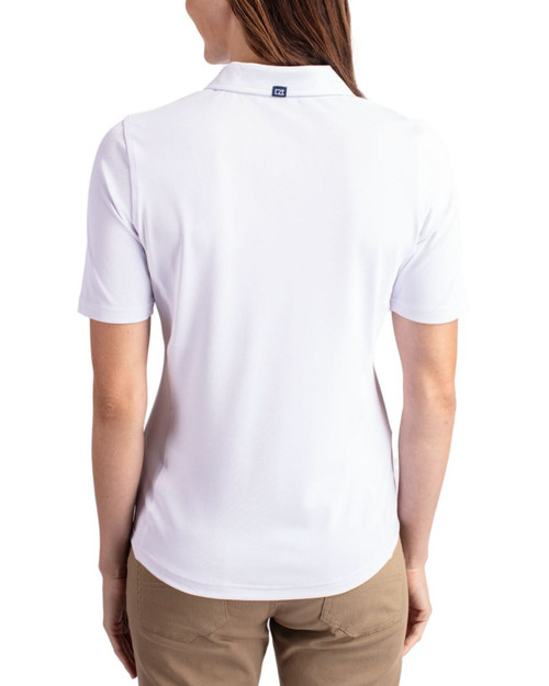 Women's New York Yankees Cutter & Buck White Virtue Featherlight Pique Polo