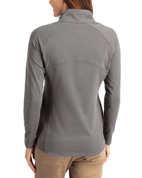 Women's New York Yankees Cutter & Buck Elemental Grey Adapt Soft Knit Stretch Half Zip Pullover