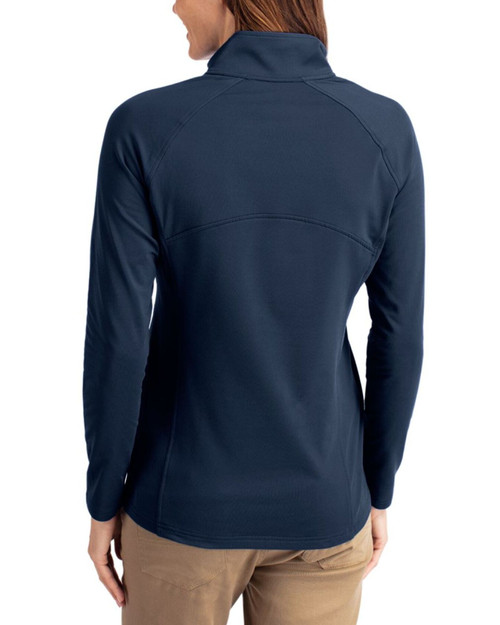 Women's New York Yankees Cutter & Buck Navy Blue Adapt Soft Knit Stretch Half Zip Pullover