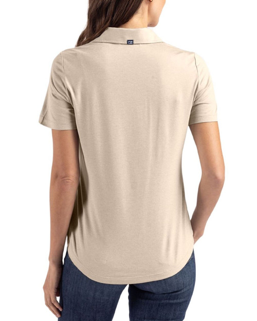 Women's New York Yankees Cutter & Buck Wheat Coastline Double Peached Polo