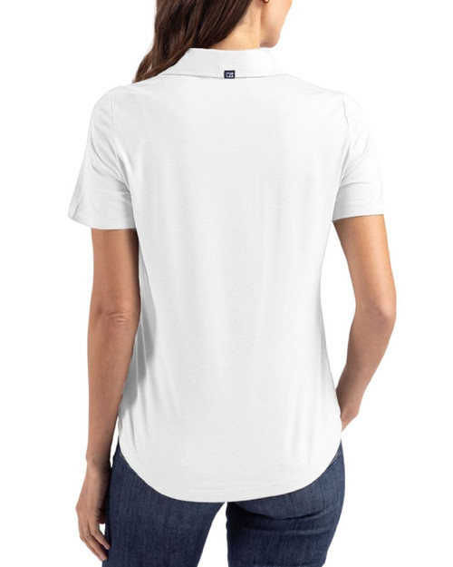 Women's New York Yankees Cutter & Buck White Coastline Double Peached Polo