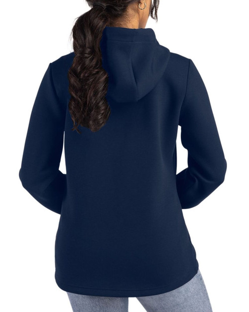 Women's New York Yankees Cutter & Buck Navy Blue Roam Buttery-Soft Knit Full Zip Hooded Jacket