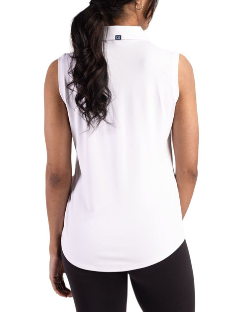 Women's New York Yankees Cutter & Buck White Forge Four-Way Stretch Sleeveless Polo