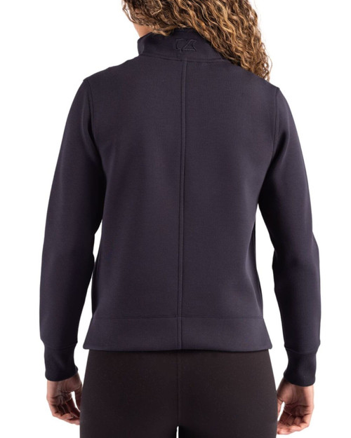 Women's New York Yankees Cutter & Buck Navy Blue Roam Buttery-Soft Knit Quarter Zip Pullover