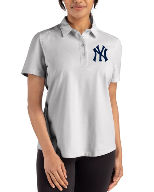 Women's New York Yankees Cutter & Buck Concrete Advantage Refresh Epic Confidence Tri-Blend Pique Polo