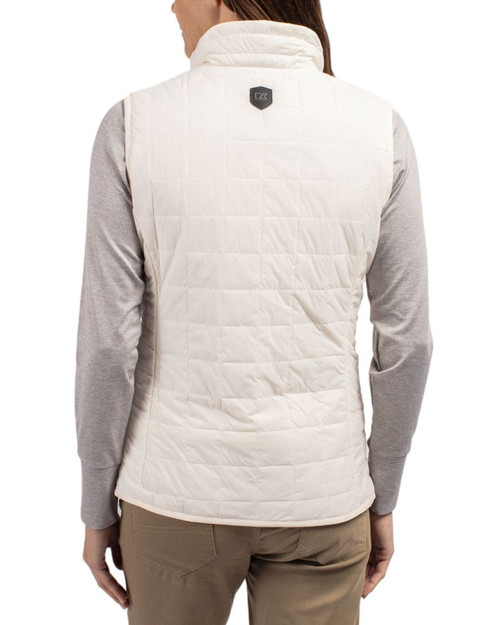 Women's New York Yankees Cutter & Buck Coconut Rainier Insulated Puffer Full Zip Vest