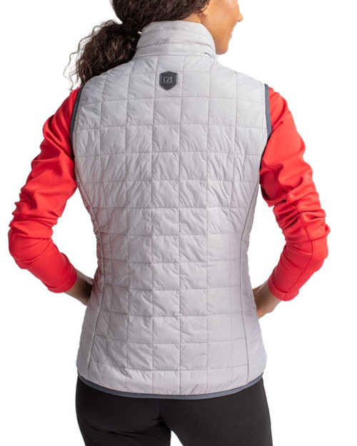 Women's New York Yankees Cutter & Buck Polished Rainier Insulated Puffer Full Zip Vest