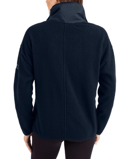 Women's New York Yankees Cutter & Buck Navy Blue Cascade Epic Comfort Sherpa Fleece Full Zip Jacket