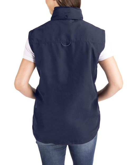 Women's New York Yankees Cutter & Buck Navy Blue Charter Epic Versatility Packable Full Zip Vest