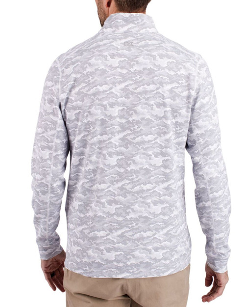 Men's New York Yankees Cutter & Buck Charcoal Traverse Stretch Camo Print Big & Tall Quarter Zip