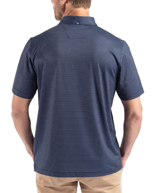 Men's New York Yankees Cutter & Buck Navy Blue Pike Shadow Check Print Big & Tall Polo