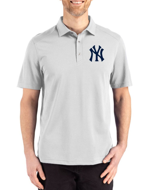Men's New York Yankees Cutter & Buck Concrete Advantage Refresh Epic Confidence Tri-Blend Pique Big & Tall Polo
