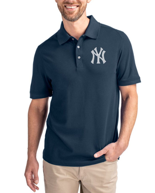 Men's New York Yankees Cutter & Buck Liberty Navy Advantage Epic Confidence Tri-Blend Pique Big & Tall Polo