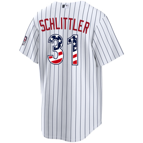 Men's New York Yankees 4th of July Stars & Stripes NIKE® Cam Schlittler Home Jersey