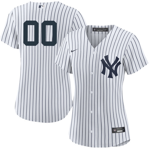 Men's Nike White New York Yankees Home Replica Custom Jersey Size: Medium