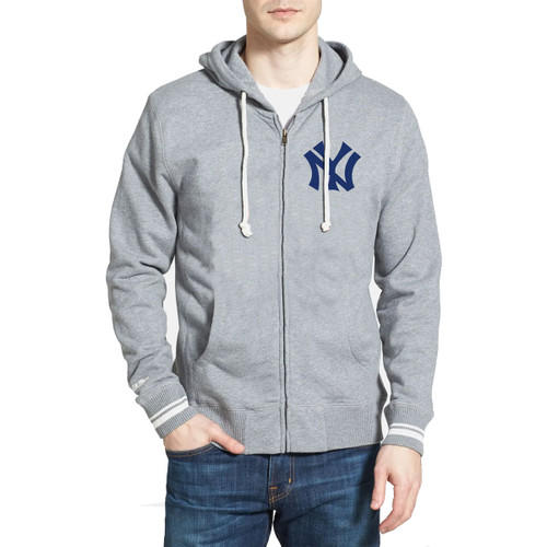 New York Yankees 100% Cotton 10oz. Zip Up Hooded 10oz Varsity Sweatshirt