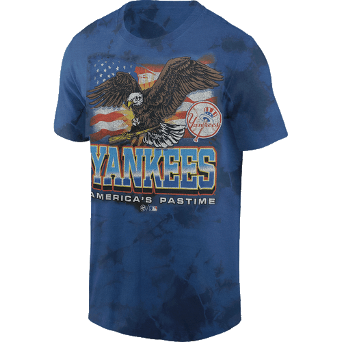 Men's New York Yankees '47 White Vortex Vintage Tubular Tie-Dye T-Shirt